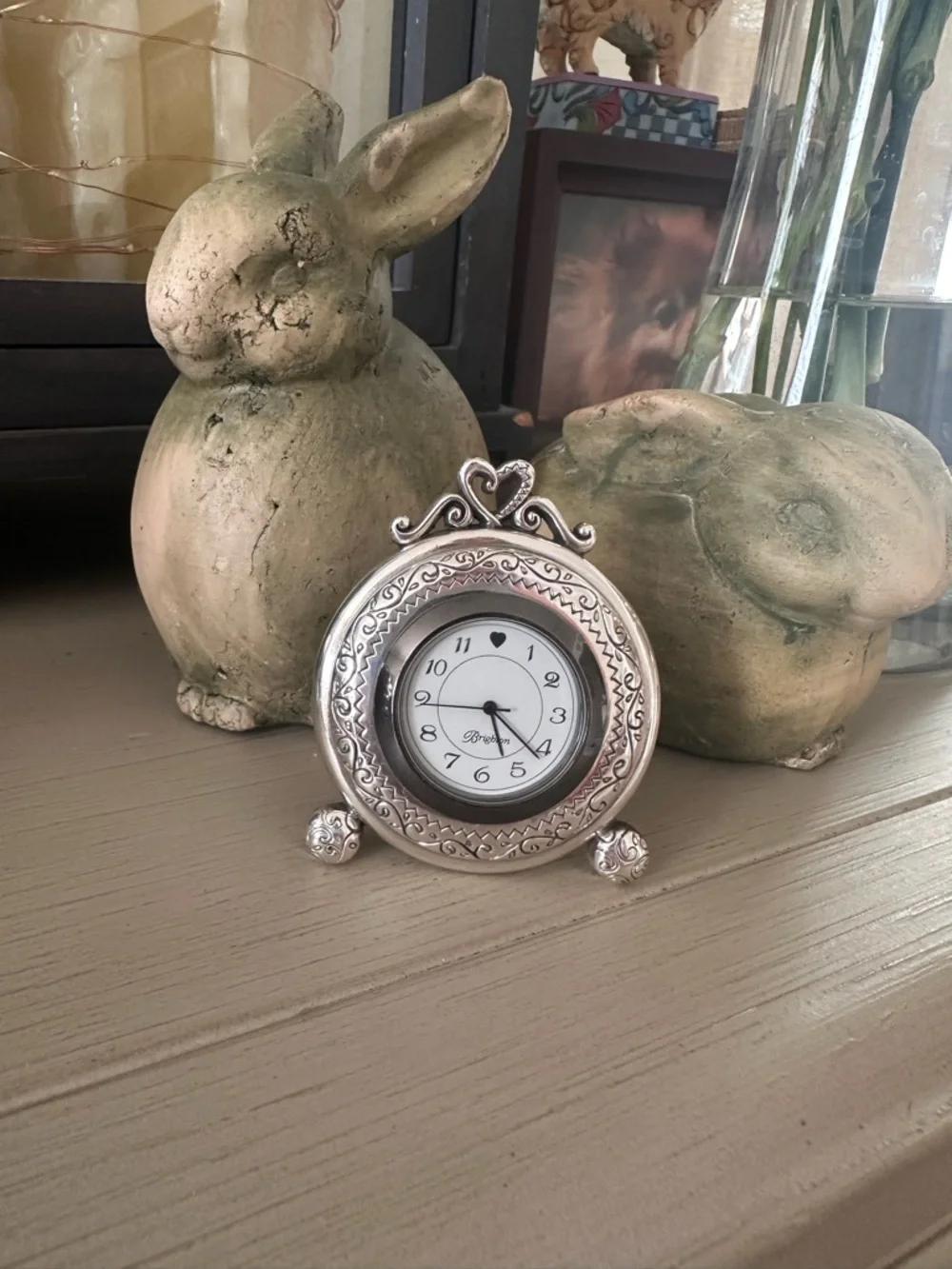 Brighton Silver Memphis Desk/Travel Clock - Picture 2 of 3